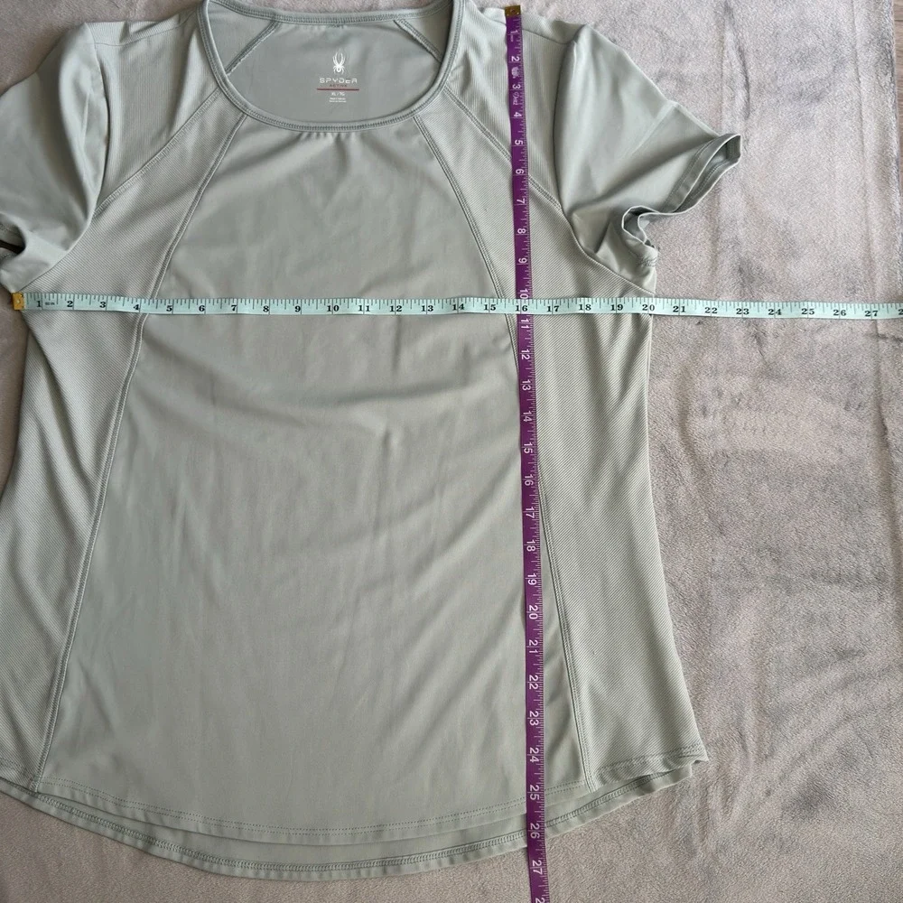 Spyder Active Women's Sage Green Short Sleeve Athletic T Shirt Top XL